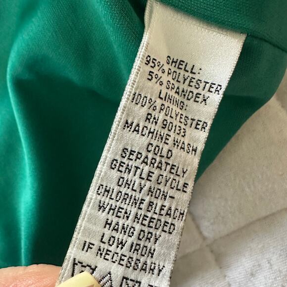 Joan Rivers Jacket Womens XL Green Paisley Slinky Knit Retro Bohemian Travel - Picture 6 of 8